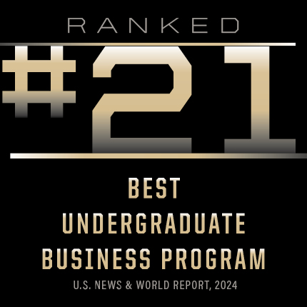 #21 Best Undergrduate Business Program, U.S. News & World Report, 2024