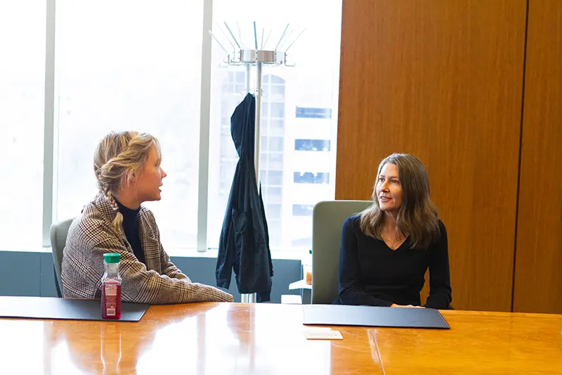 Stacey Burr with forum student