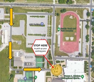 An overhead map of where to park