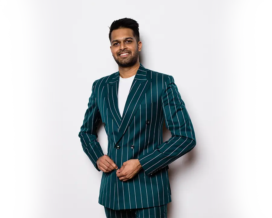 Student adjust his suit