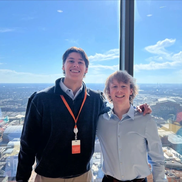 Two students on trip