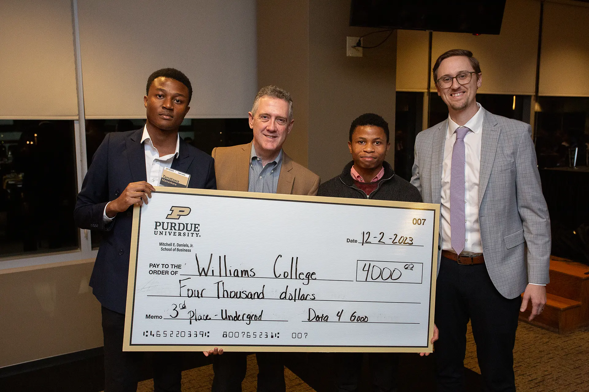 3rd Place Undergrad - Williams College - $4000