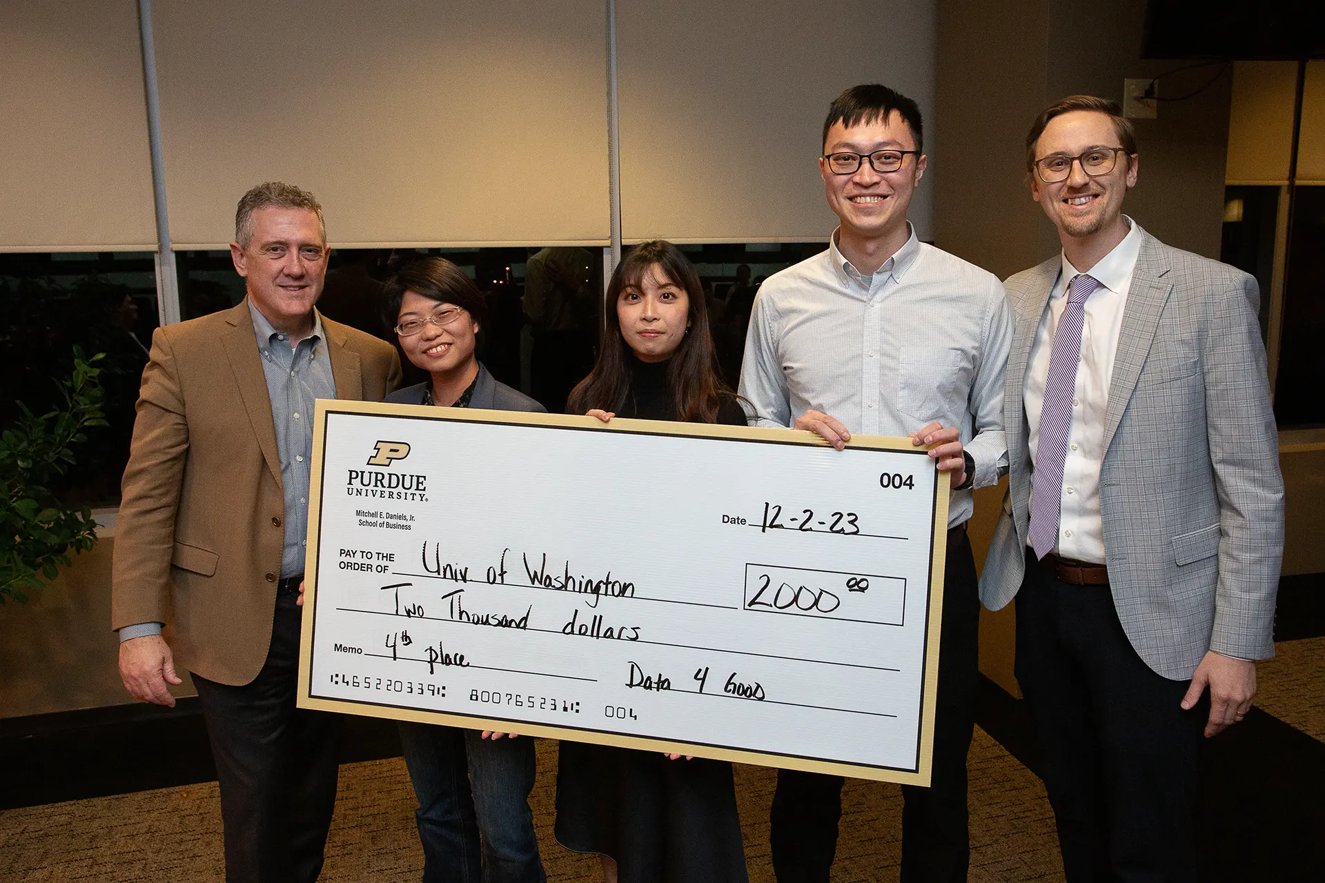 4th Place Graduate - Univ of Washington - $2000