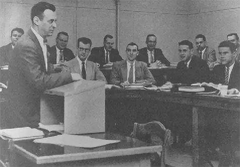 Professor John S. Day teaching a masters class in 1957