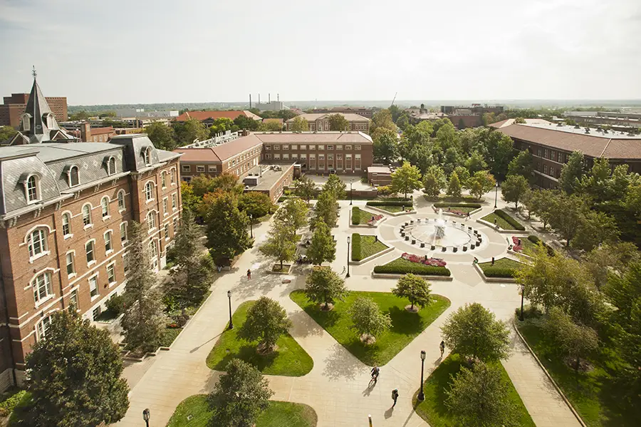 Aerial shot of campus